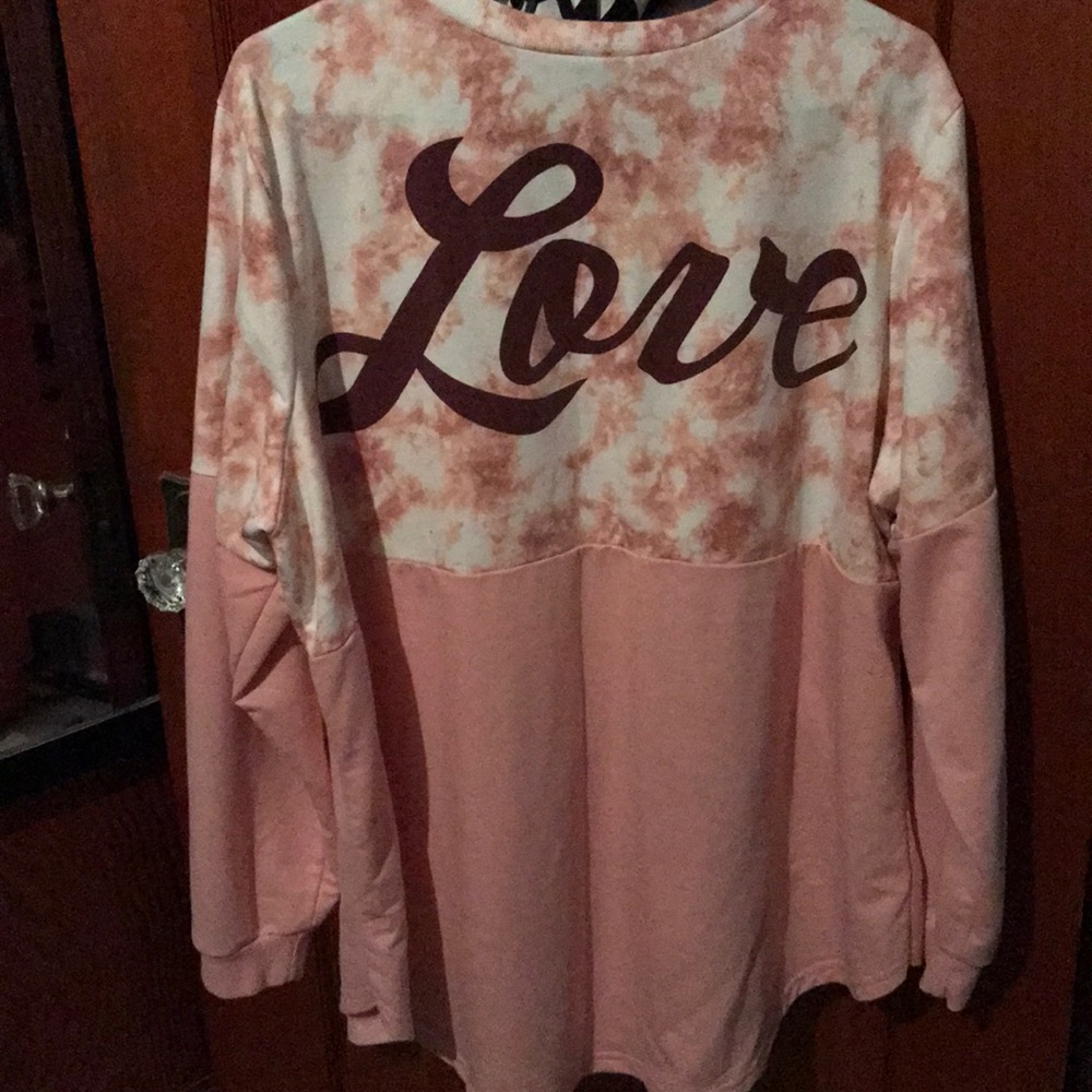 Rue 21 2X Pink Tie-Dye Love shirt